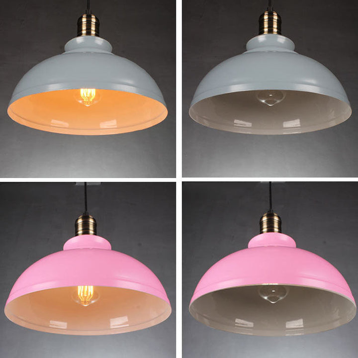 Industrial Contemporary Round Iron Pendant Light