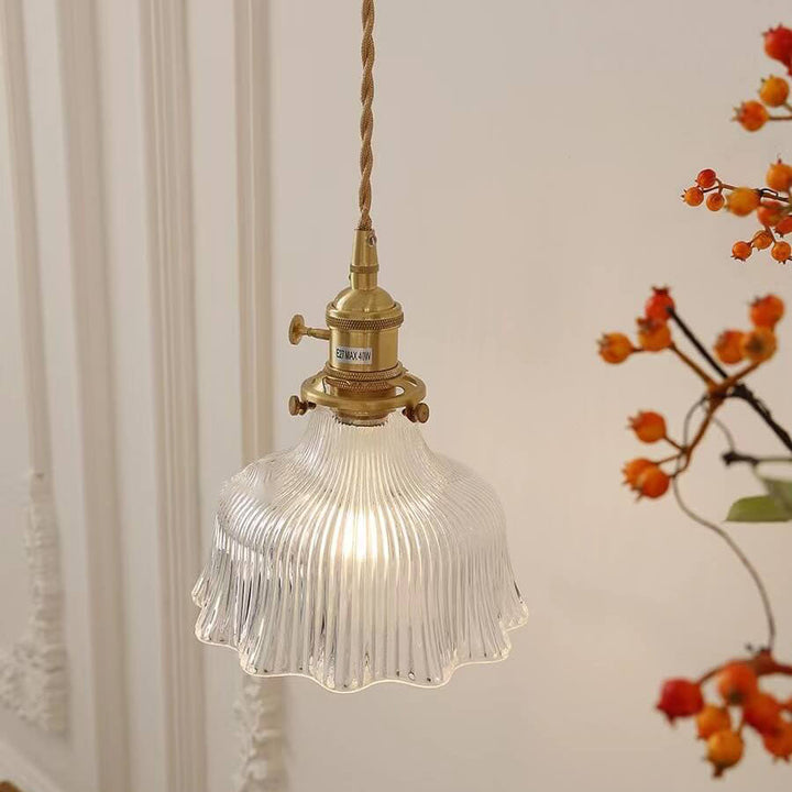 Minimalist Flower Walnut Pendant Light