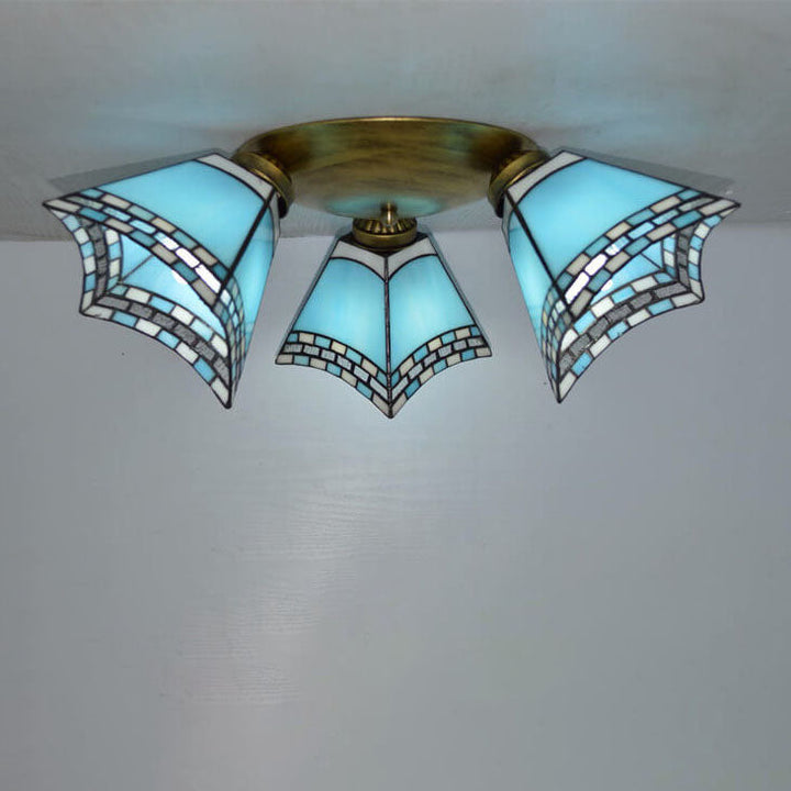 Luxury Glass 3-Light Semi-Flush Ceiling Light