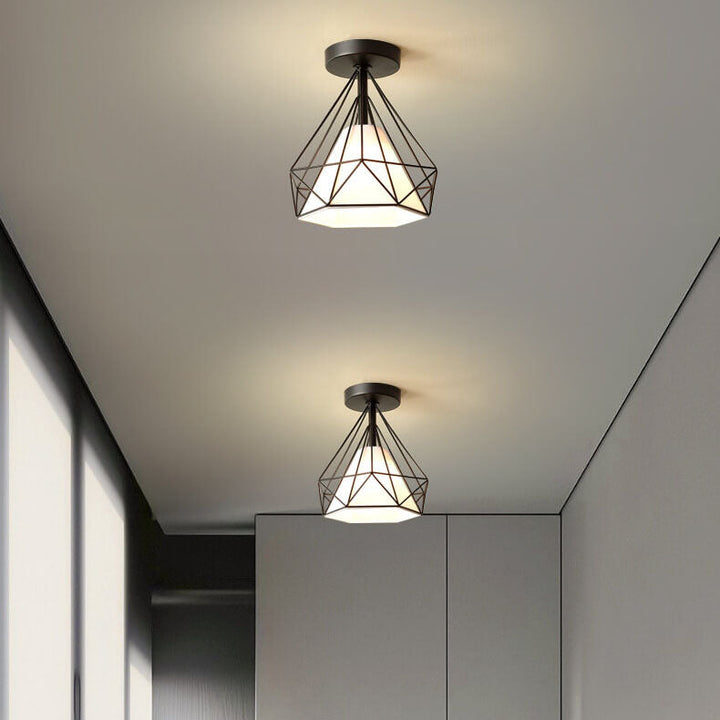 Nordic Flower Ceramic Semi-Flush Ceiling Light