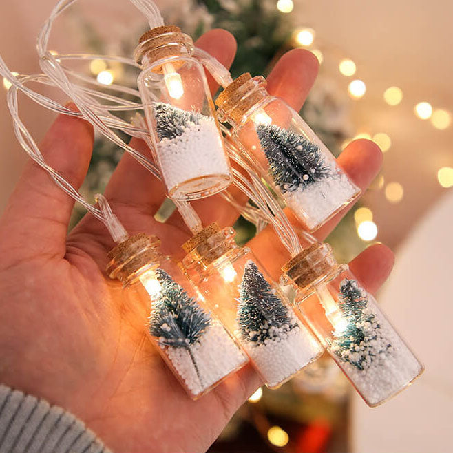 Wishing Bottle Tree Snow String Lights