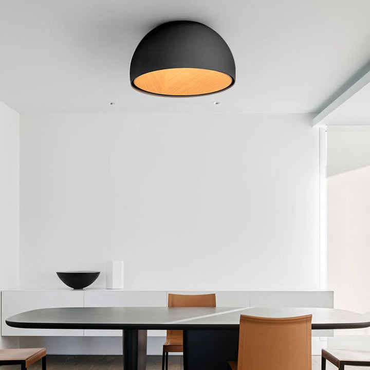 Minimalist Wooden LED Flush Mount Ceiling Light