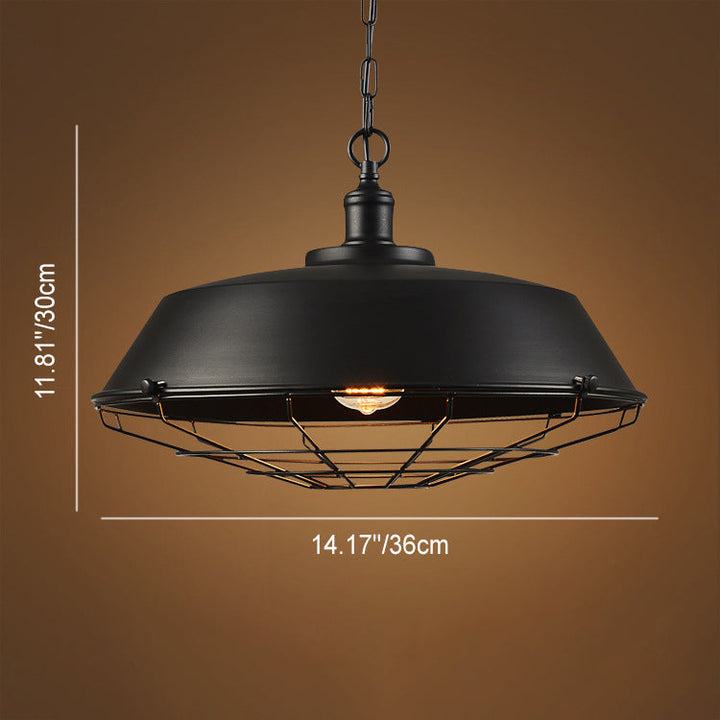 Wide Industrial Pendant Light