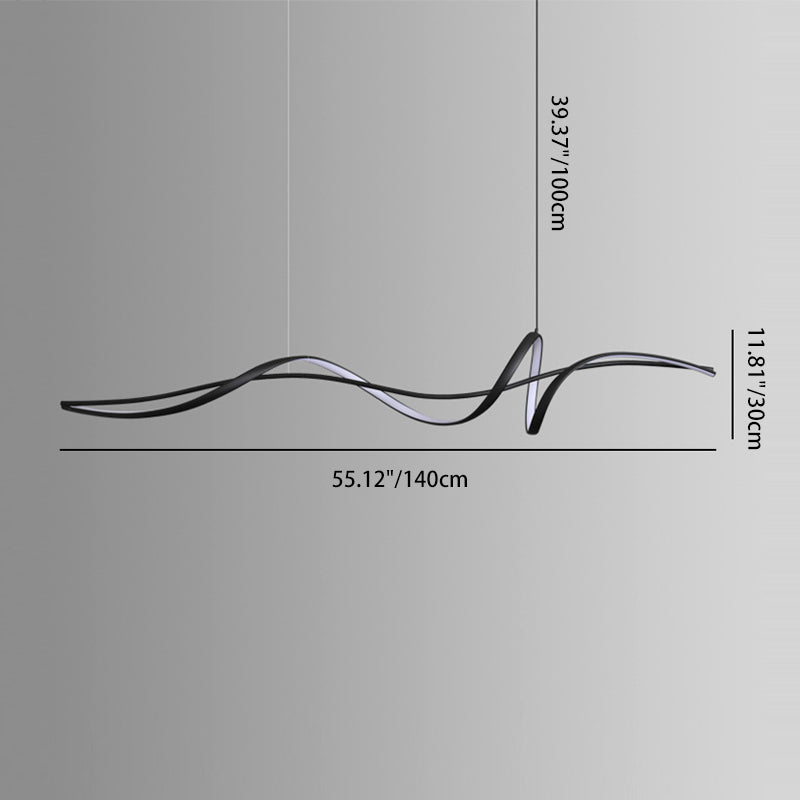 Minimalist Wave Aluminium LED Chandelier