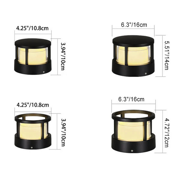Industrial Cylinder Aluminum Waterproof LED Garden Light