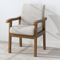 Modern Minimalist Square Rectangular Rubberwood Cotton-linen Desk Chair Backrest Armrest For Home Office