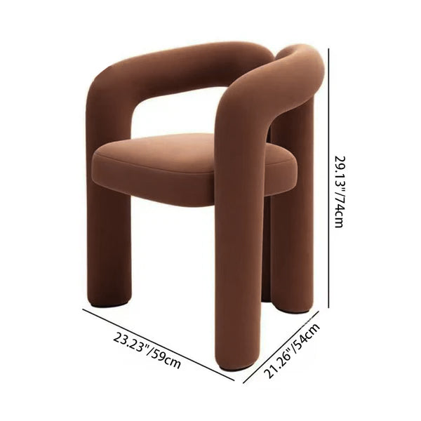 Contemporary Curved Velvet Vanity Stool