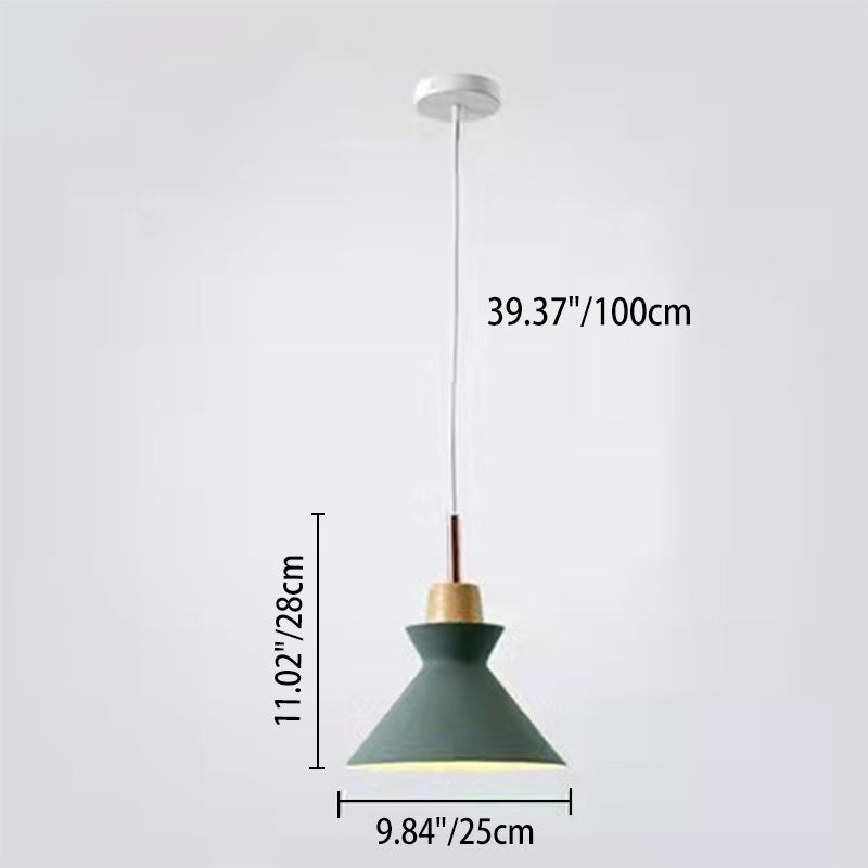 Contemporary Dome Wood Pendant Light