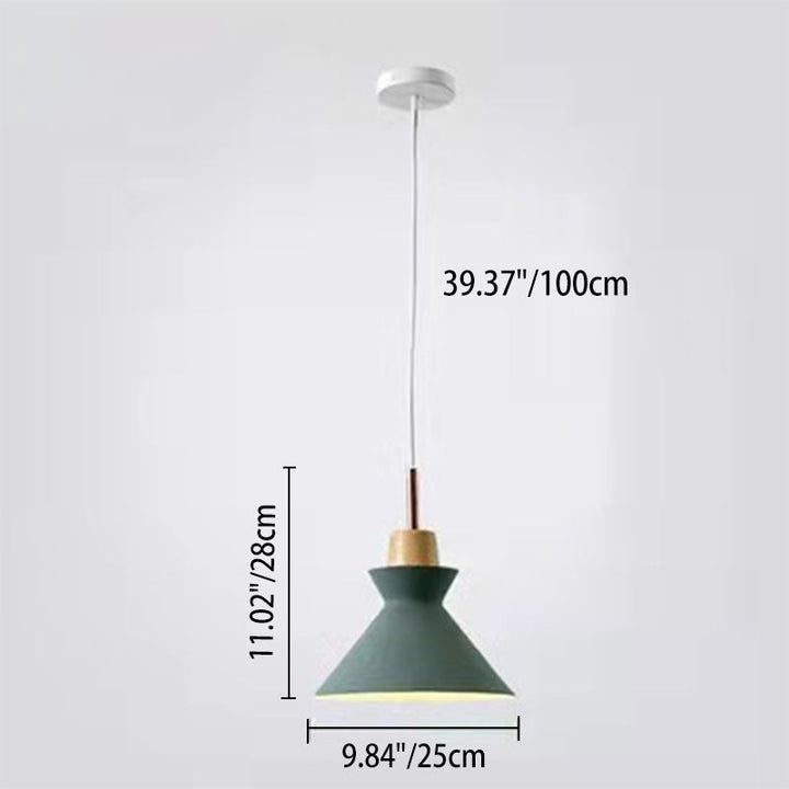 Contemporary Dome Wood Pendant Light