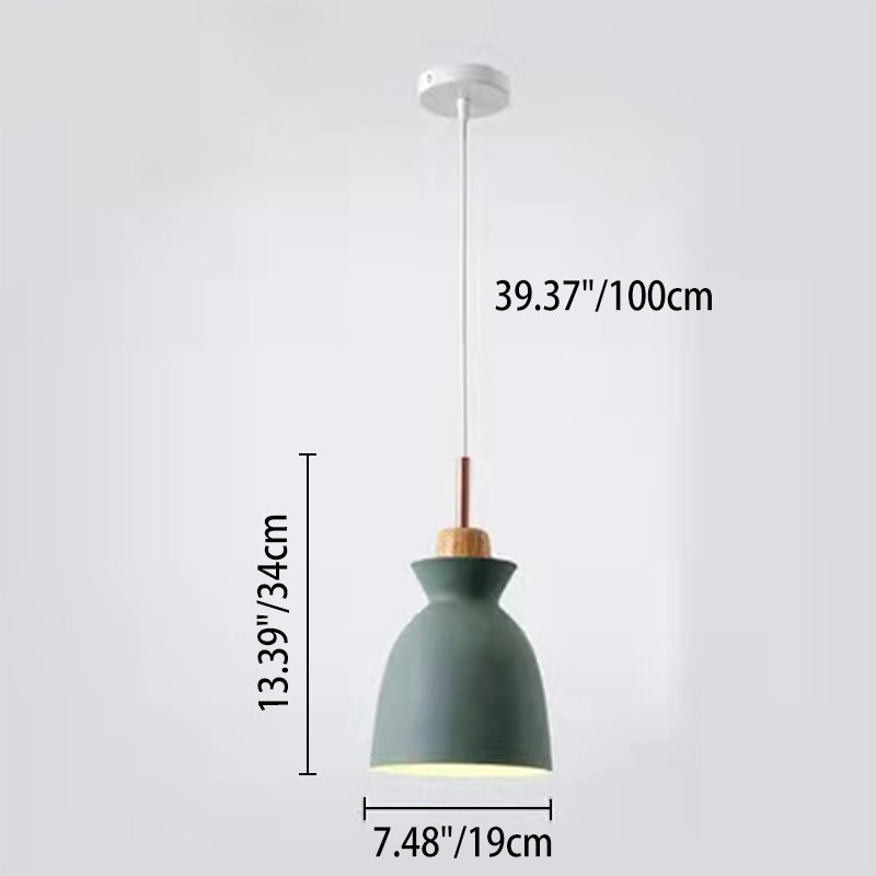 Contemporary Dome Wood Pendant Light