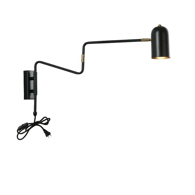 Contemporary Cylinder Iron Swing Arm Wall Sconce