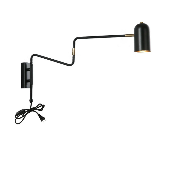 Contemporary Cylinder Iron Swing Arm Wall Sconce