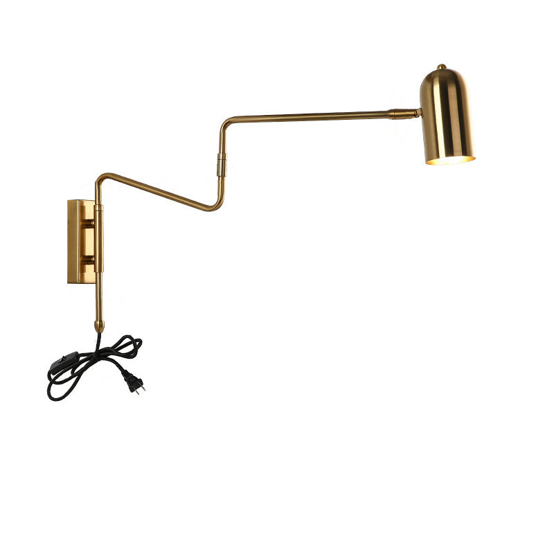 Contemporary Cylinder Iron Swing Arm Wall Sconce