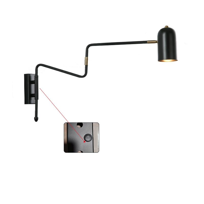 Contemporary Cylinder Iron Swing Arm Wall Sconce