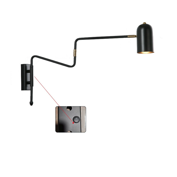 Contemporary Cylinder Iron Swing Arm Wall Sconce
