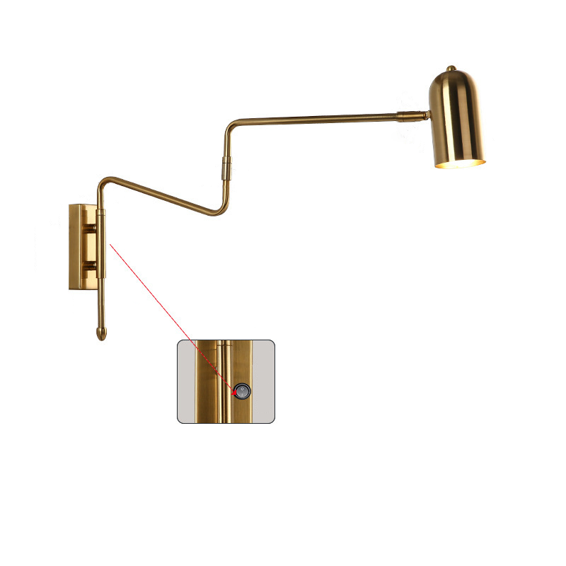 Contemporary Cylinder Iron Swing Arm Wall Sconce