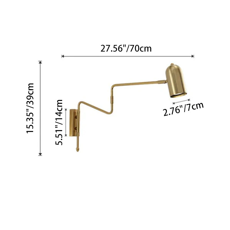 Contemporary Cylinder Iron Swing Arm Wall Sconce