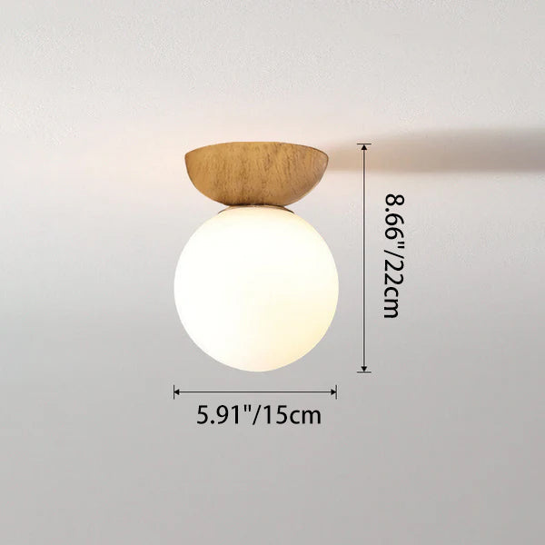Minimalist Glass Semi-Flush Ceiling Light