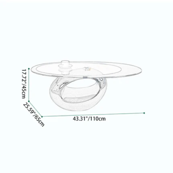 Modern Minimalist Round Hollow Design ABS Tempered Glass Coffee Table 2-Tier For Living Room