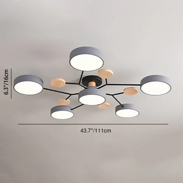 Nordic Molecule LED Semi-Flush Ceiling Light