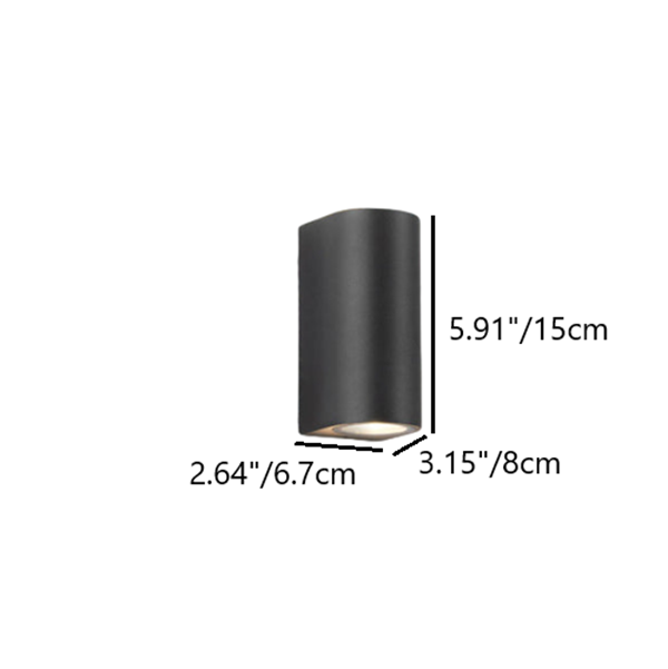 Minimalist Cylinder Aluminum 2-Light Waterproof Wall Sconce