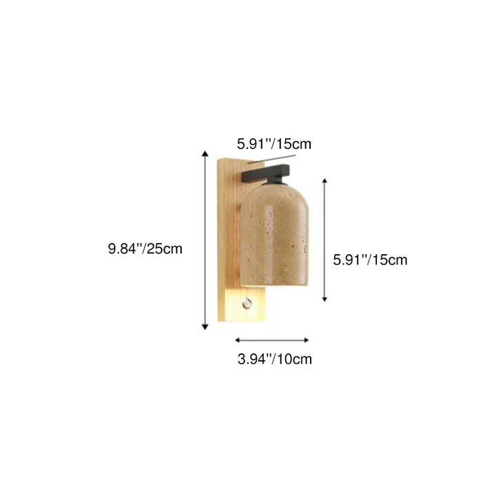 Traditional Cylinder Solid Wood Wall Sconce