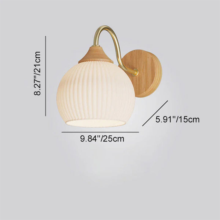Iron Contemporary Round Glass Wall Sconce