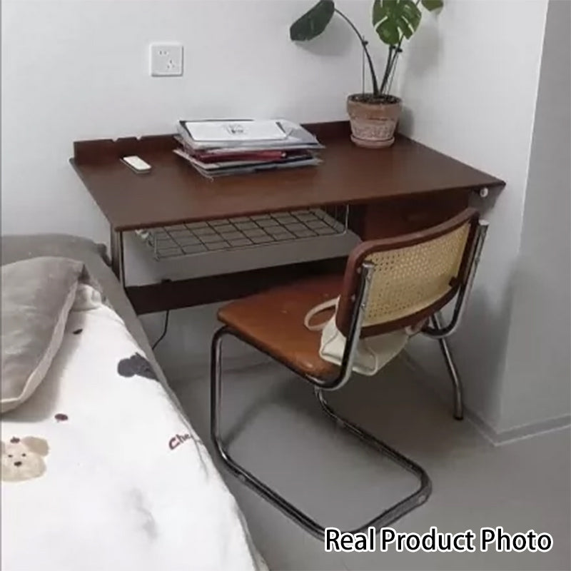 Traditional Vintage Rectangular Pine Wood Stainless Steel Desks 1-Drawer For Home Office