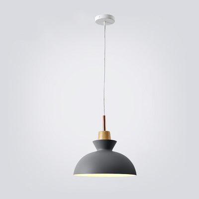 Contemporary Dome Wood Pendant Light