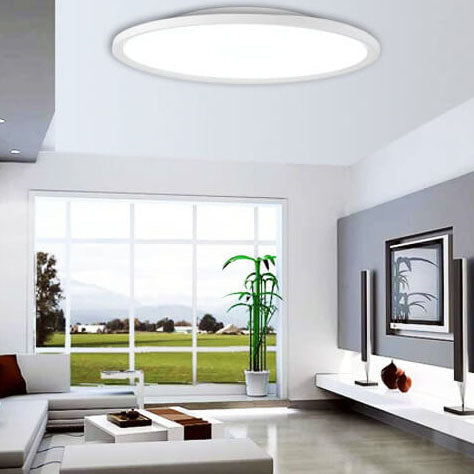 Minimalist Round Aluminum LED Flush Mount Ceiling Light 2