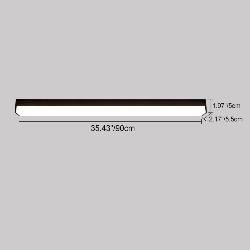 Long Minimalist Aluminum LED Flush Mount Ceiling Light