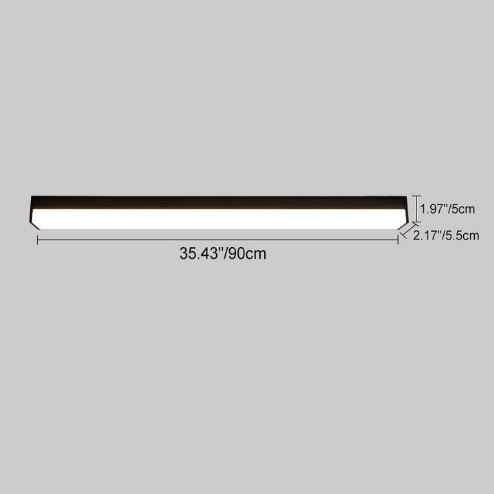 Long Minimalist Aluminum LED Flush Mount Ceiling Light