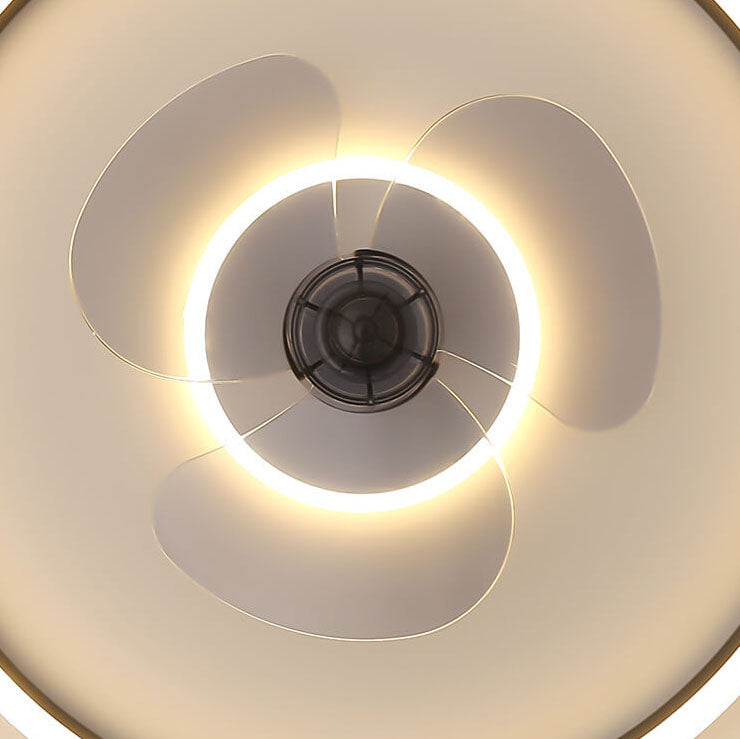 Contemporary Round Aluminum LED Ceiling Fan Light