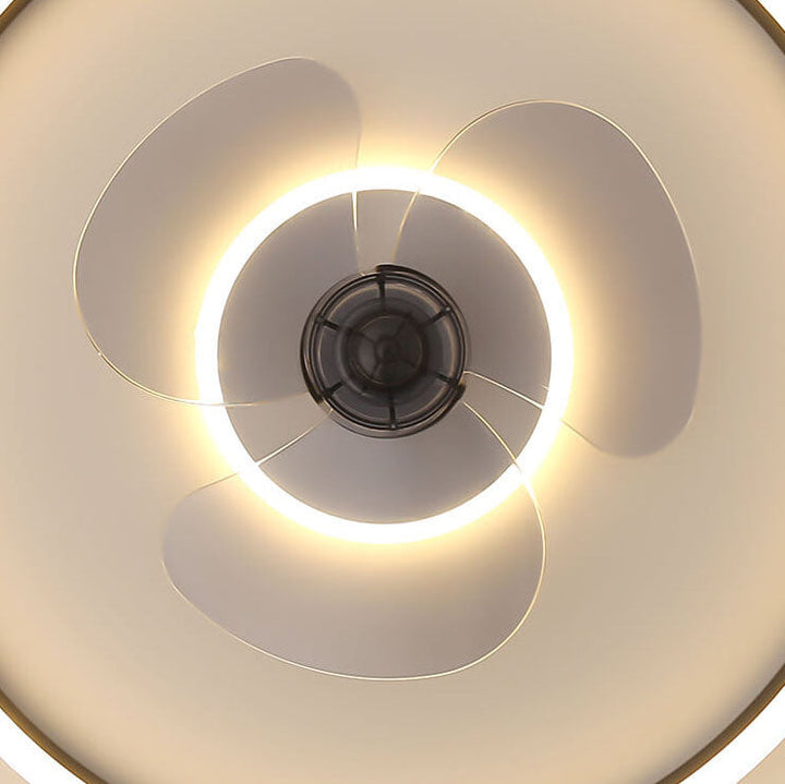 Contemporary Round Aluminum LED Ceiling Fan Light