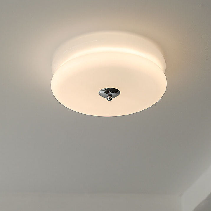 Minimalist Round Glass LED Flush Mount Ceiling Light