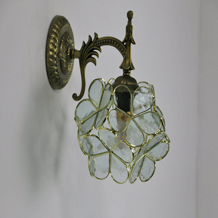 Vintage Flower Glass Wall Sconce