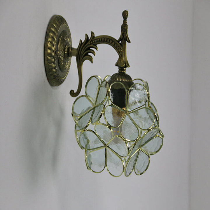Vintage Flower Glass Wall Sconce