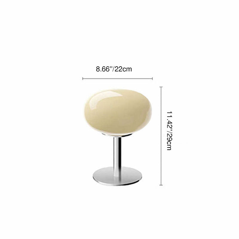 Contemporary Nordic Round Iron Glass 1-Light Table Lamp For Bedroom
