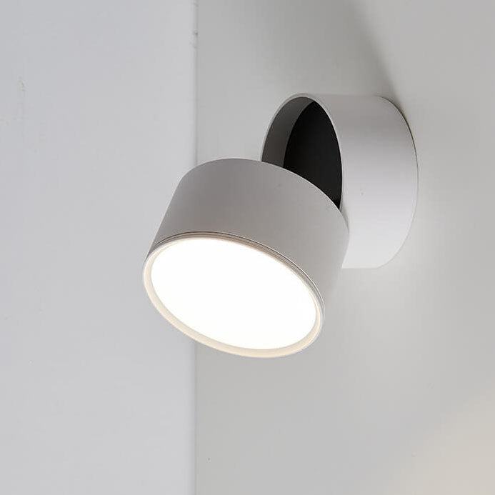 Minimalist Round Aluminium Rotatable LED Wall Sconce
