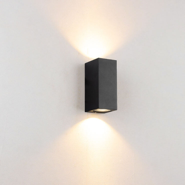 Modern Minimalist Outdoor Waterproof Aluminum Glass Cylinder 2-Light Wall Sconce Lamp for Outdoor Patio