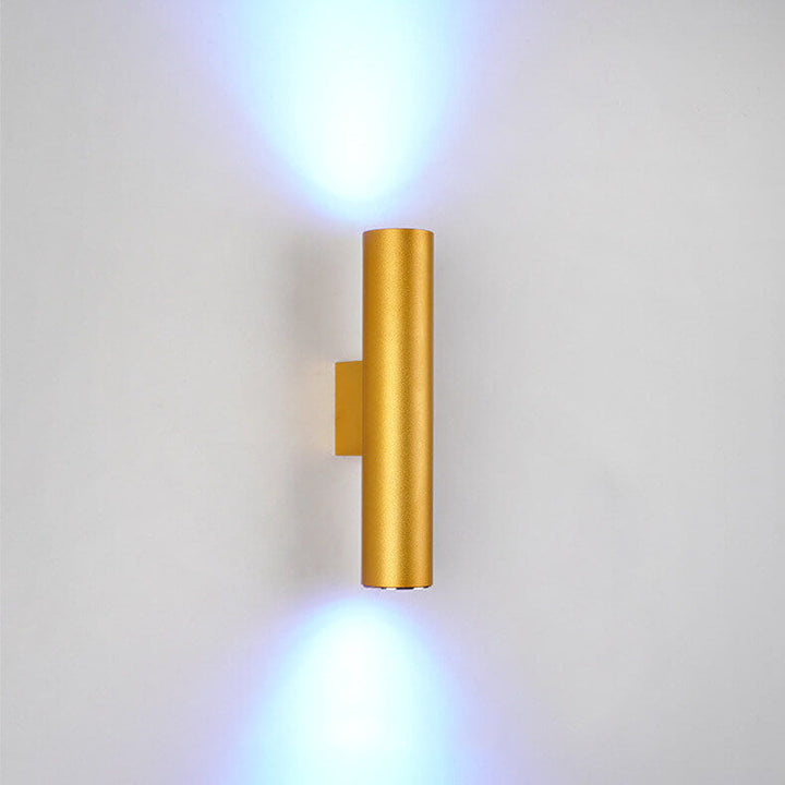 Minimalist Cylindrical Aluminum 2-Light Wall Sconce