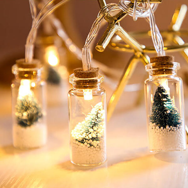 Wishing Bottle Tree Snow String Lights