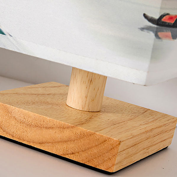 Contemporary Square Fabric LED Table Lamp