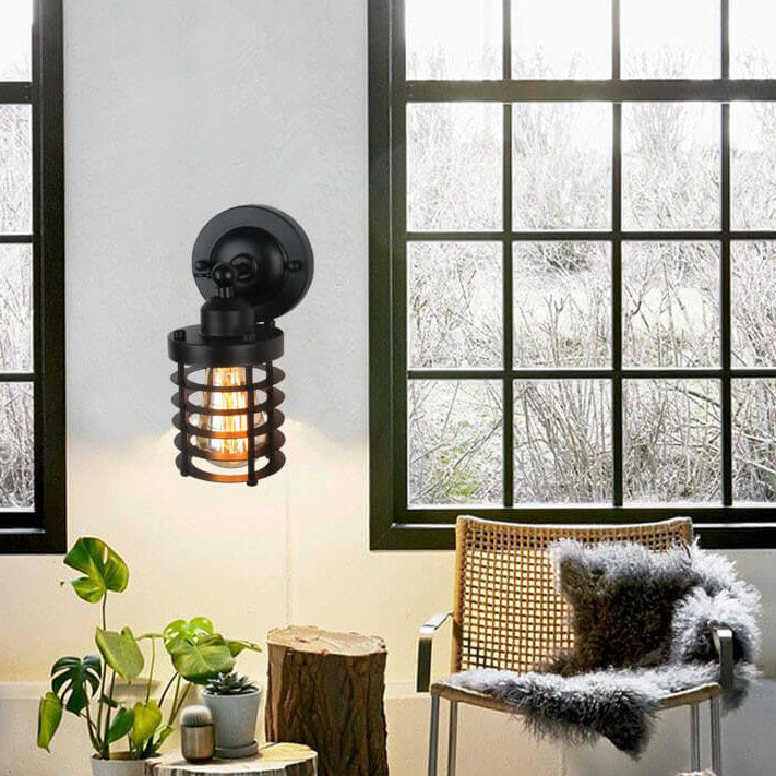 Northern Industrial Wrought Iron Wall Sconce