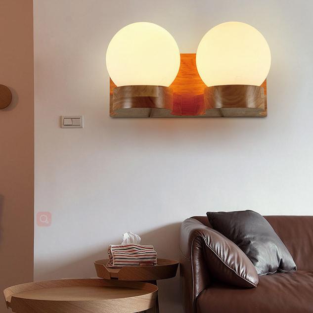 Contemporary Glass 2-Light Wall Lamp