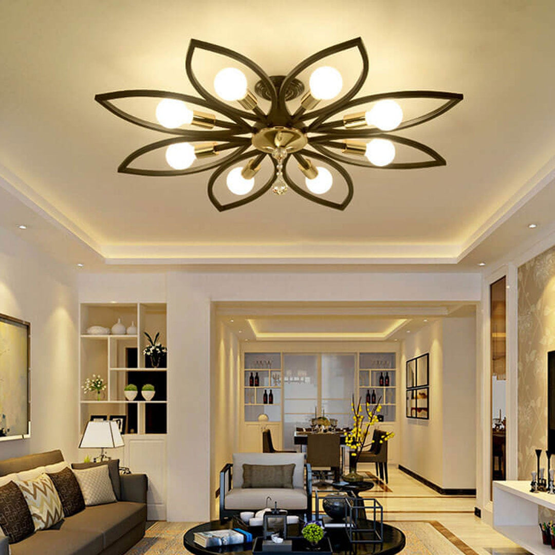 Nordic Wrought Iron 8-Light Flush Mount Ceiling Light