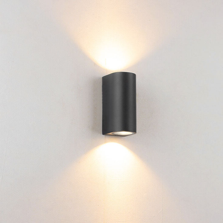 Modern Minimalist Outdoor Waterproof Aluminum Glass Cylinder 2-Light Wall Sconce Lamp for Outdoor Patio