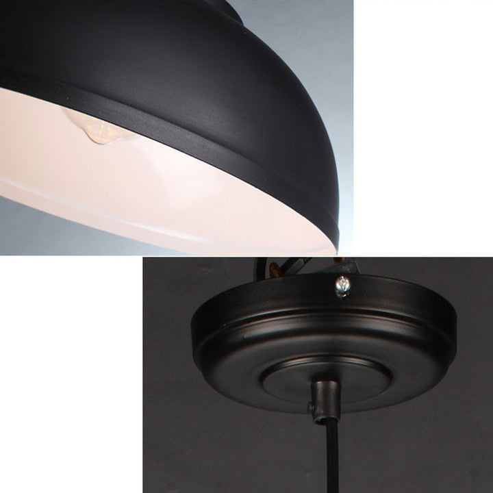 Industrial Contemporary Round Iron Pendant Light
