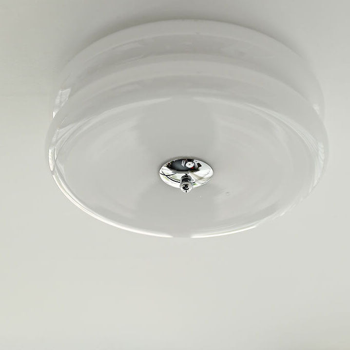 Minimalist Round Glass LED Flush Mount Ceiling Light