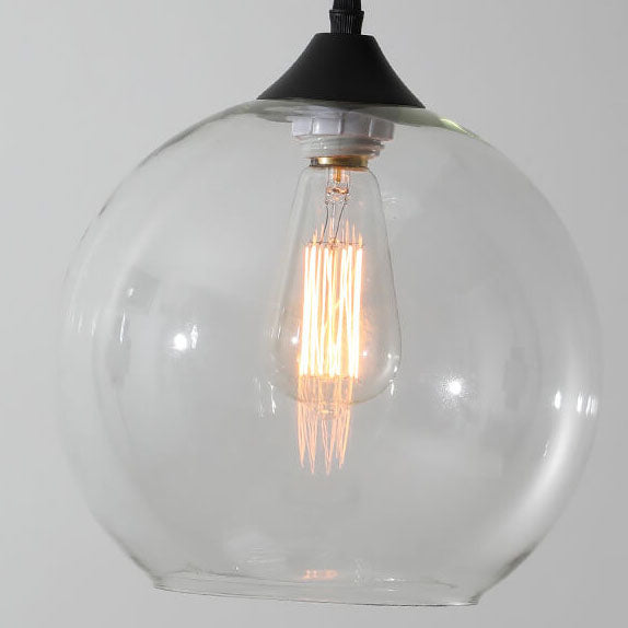 Stained Minimalist Round Glass Pendant Light